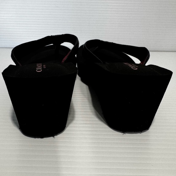 Coach Jolene Black Logo Platform Flip Flops Size 6.5 - Picture 10 of 12